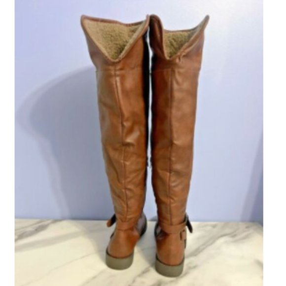 Brown Knee High Boots Size 6”Rowleigh" Shearing Cuff by JustFab Double … - Picture 7 of 11